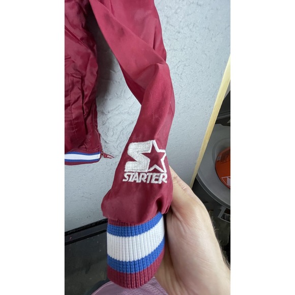 Vintage Colorado Avalanche Jacket Mens Large Red NHL Hockey Starter Sakic 19 - Picture 8 of 14